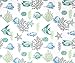 Deep Sea Fabric Shower Curtain: Ocean Life Fish Theme, Teal Blue Green Grey White, 70