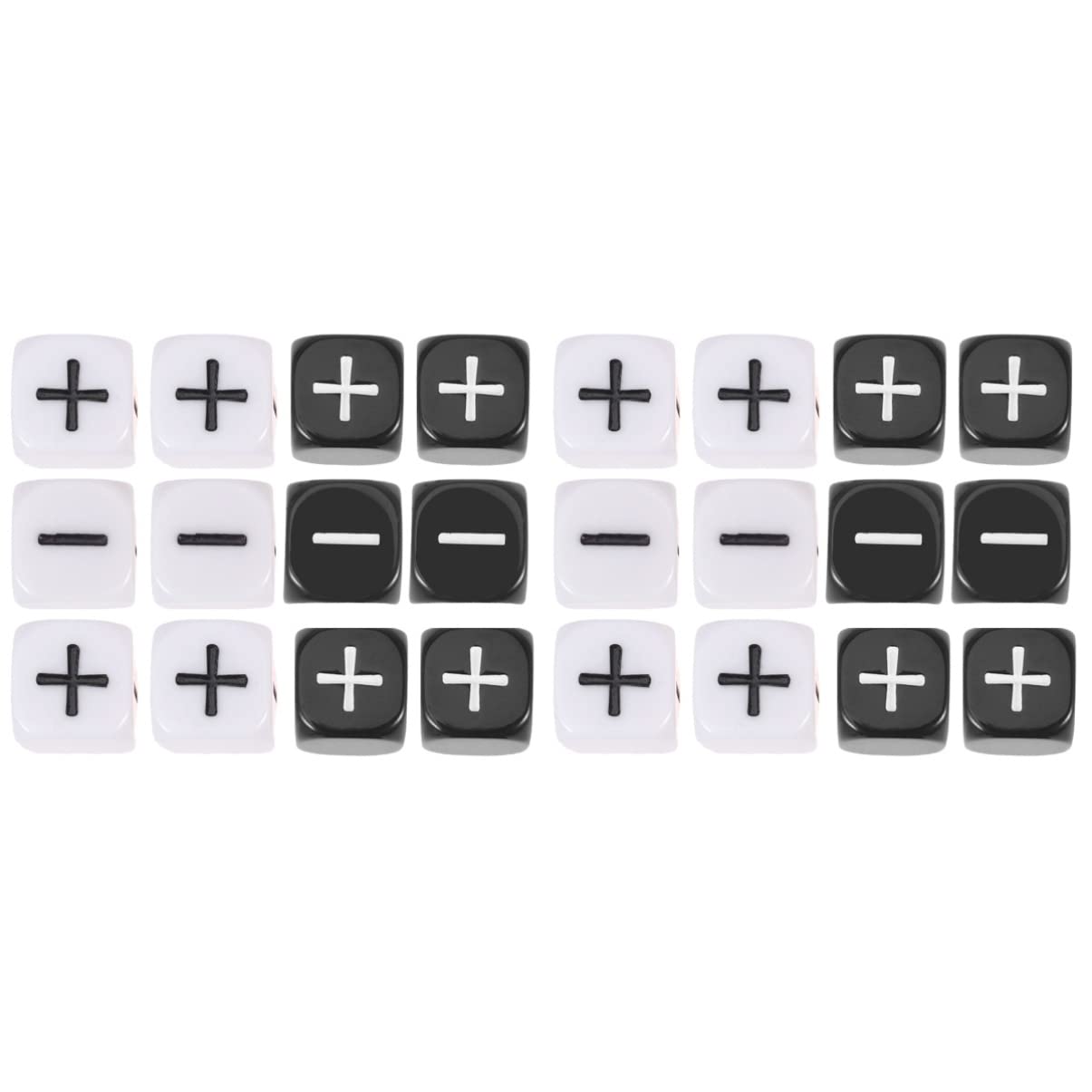 STOBOK 24Pcs Math Dice, 6 Sided Games Dice for Preschoolers, Dices Minus Plus Table Games Dice for Classroom/Party