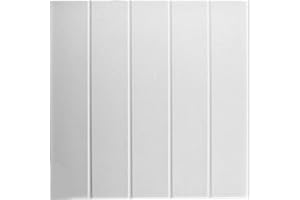À LA MAISON CEILINGS A La Maison Ceilings R104 Bead Board Foam Glue-up Ceiling Tile (21.6 sq. ft./Case), Pack of 8, Plain White