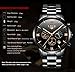 Mens Watches with Auto Date Chronograph Watch Men Sports Watches Waterproof 30M Full Steel Quartz Men's Black Watch