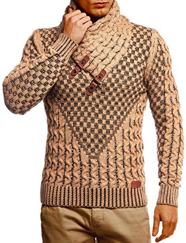 Leif Nelson Men's Knitted Winter-Pullover with