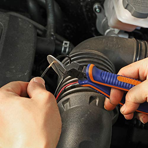 WISEPRO Multifunctional Diagonal Side Cutting Pliers Car Trim Panel Clip Cutter Puller Fastener Rivets Remover,Multipurpose Cutting Pliers Great for Automotive Interior Plastic Clip Removal