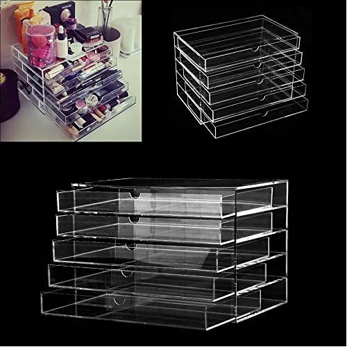 Amazon Com Lantusi Us Stock 5 Drawers Acrylic Cosmetic Clear