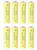 8pcs AA 2A 600mAh 1.2V Rechargeable Battery Cell For Garden Solar Light Yellow USA
