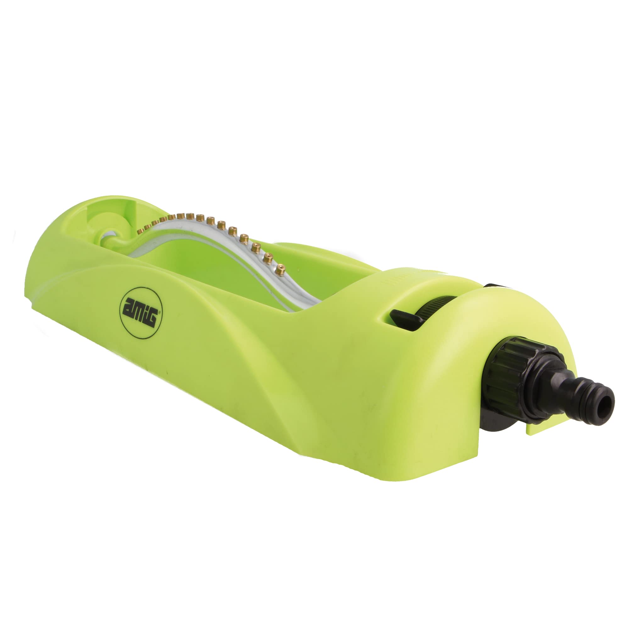 Amig - Sprinkler with Swing Arm - 400 x 145 mm - with Quick and Easy Connector - Irrigation Surface up to 176 m² - ABS Plastic - Pistachio Green and Black