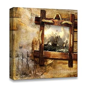 Antique Sail and Historical Theme Painting Artwork for Home Framed