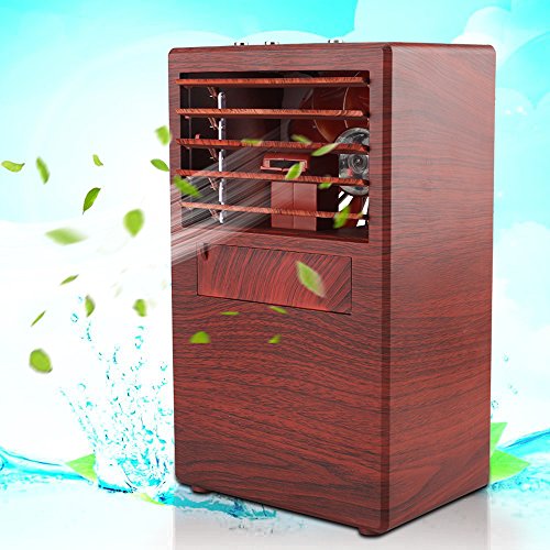 SUPOW Air Humidifier Cooler, Desktop Bladeless Fan Mini 9.5 inch Noiseless Small Air Conditioner for Summer (Brown.) - Thumbnail 7