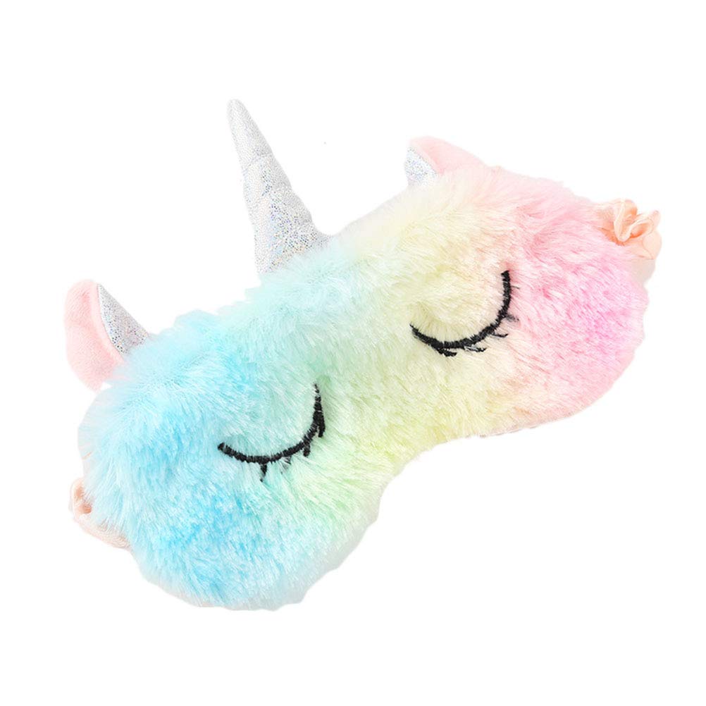 Cute Animal Eye Mask, Unicorn Eye Mask, Plush Sleeping Mask with Ears, Unicorn Sleeping Masks for Night, Naps, Travel for Women and Girls