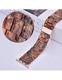 V Moro Compatible iWatch Band Mujer Hombre Moda Resina iWatch Band Pulsera Metal Acero Inoxidable Oro Rosa Hebilla iWatch Serie 3 Serie 2 Sport&Edition