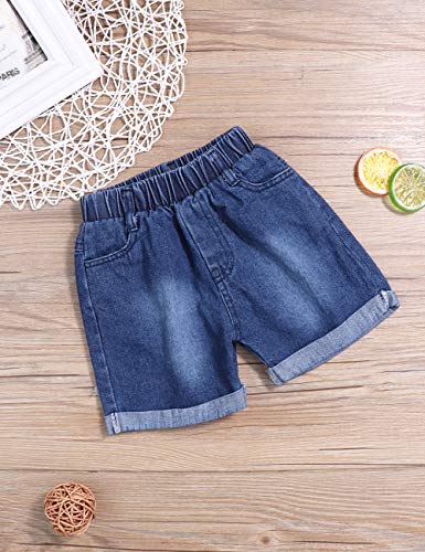 Toddler Baby Boy Clothes First Birthday Outfit Summer T-Shirt Denim Shorts Outfits Set Clothes (Red, 6-12 Months) - Thumbnail 3