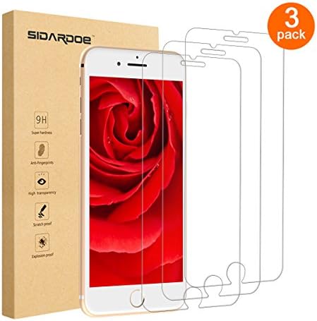 iPhone 8 / iPhone 7 Screen Protector Tempered Glass, [3-Pack] SIDARDOE Tempered Glass Screen Protector for iPhone 8 / 7, HD Ultra Clear, 0.25mm 2.5D Round Edge, 9H Anti-Scratch