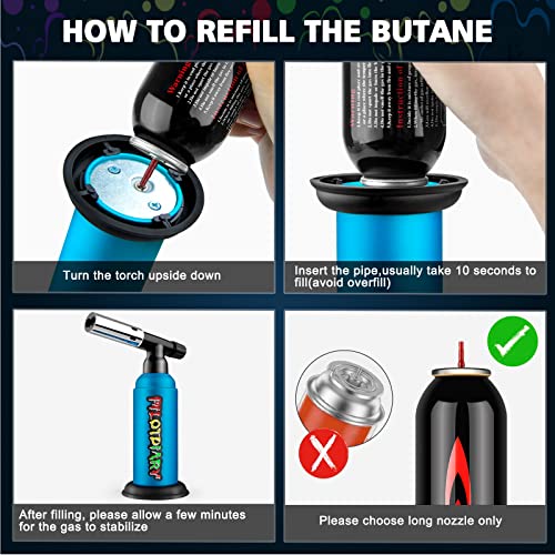 PILOTDIARY Butane Torch, Refillable Big Industrial Butane Torch, Dual