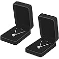 KUKUVR 2 Pieces Classic Velvet Necklace Pendant Box for Jewelry Gift, Small Jewellry Storage Display Case for Christmas Wedding Engagement Birthday Anniversary