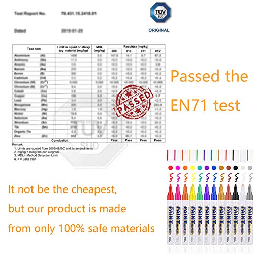 AVAVA Markers Paint Pens, Set of 12 Permanent Painting Markers DIY Craft for Rock, Wood, Metal, Plastic, Glass, Canvas, Ceramic,Medium Tip Quick Dry, High Volume Ink