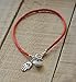 Men's 8 Inch Silver Hamsa Hand with White Evil Eye Red String Bracelet - Charm Bracelet for Protection