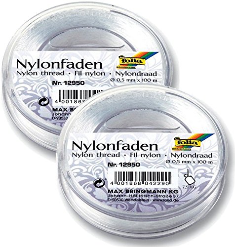 Folia 12950, nylon thread on spool, transparent, 0.50 mm x 100 m, load capacity 7.5 kg
