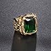 NELSON KENT Men's Punk Gothic Extreme Green Zircon Titanium Steel Gold Casting Ring Size 13