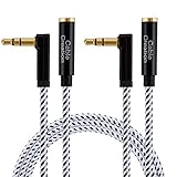 3.5mm Headphone Extension Cable, CableCreation 3.5mm Male to Female Stereo Audio Extension Cable/90 Degree Right Angle Aux Cable with Gold Plated Connector, 1.5Feet /2-Pack