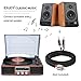 Record Player with Speakers Vintage Turntable 3-Speed Bluetooth Vinyl Record Player Support FM Stereo Radio with Clear Channel Screen Audio Output Retro Brown Wood 2020 Upgraded