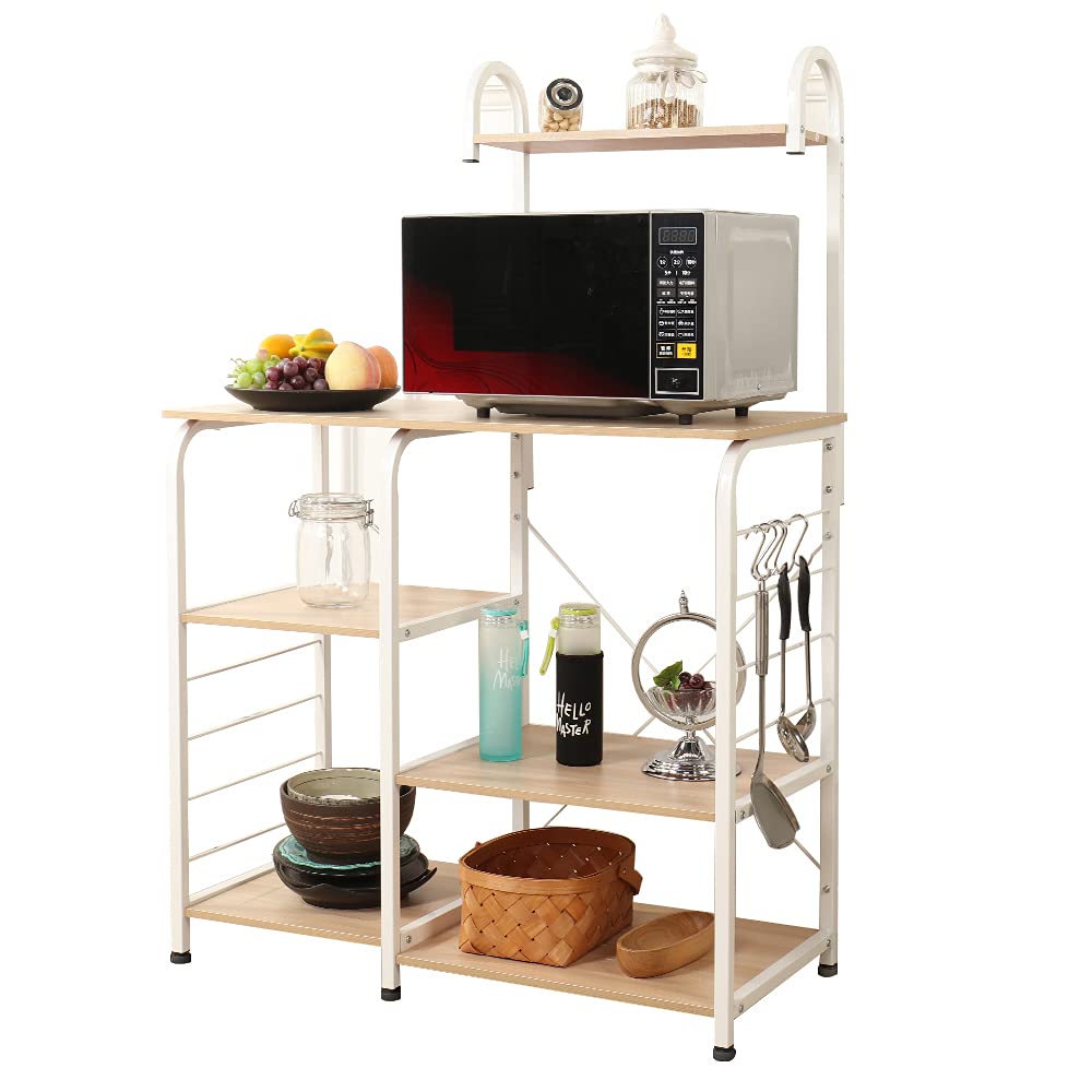 soges Microwave Cart Coffee Station, Kitchen Bakers Rack, Utility Microwave Oven Stand Storage Cart, Workstation Shelf, White Oak 172-MO Image soges Microwave Cart Coffee Station, Kitchen Bakers Rack, Utility Microwave Oven Stand Storage Cart, Workstation Shelf, White Oak 172-MO Image