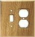 Brainerd 64677 Wood Square Single Toggle Switch/Duplex Outlet Wall Plate / Switch Plate / Cover, Medium Oak