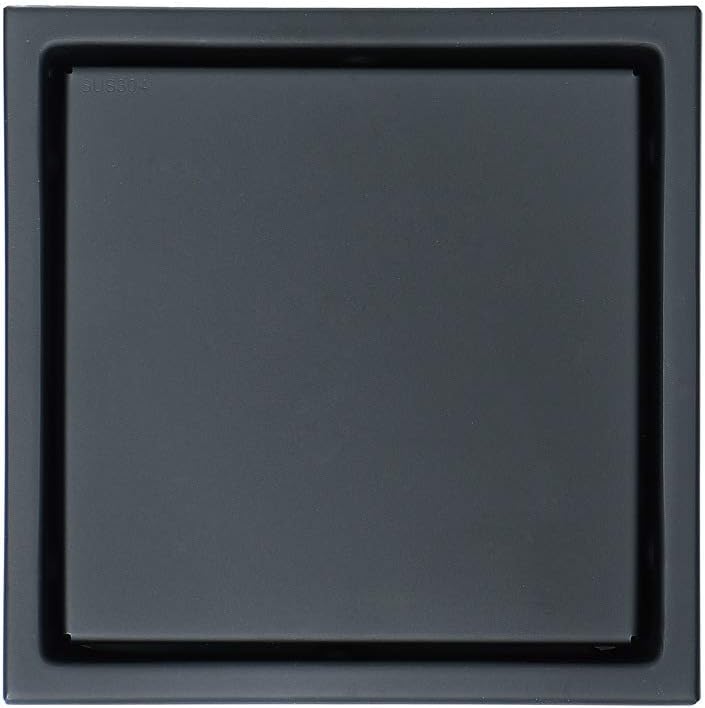 Square Shower Drain Black Square Hidden Toilet Large Displacement Anti-Odor Drainage Leak