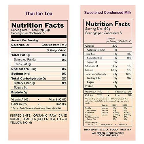 Tea Drops Thai Iced Tea | Authentic Instant Thai Tea Mix Bundle | Flavored Black Ice Tea + Condensed Milk Packet | Loose Leaf Tea 10 Pack