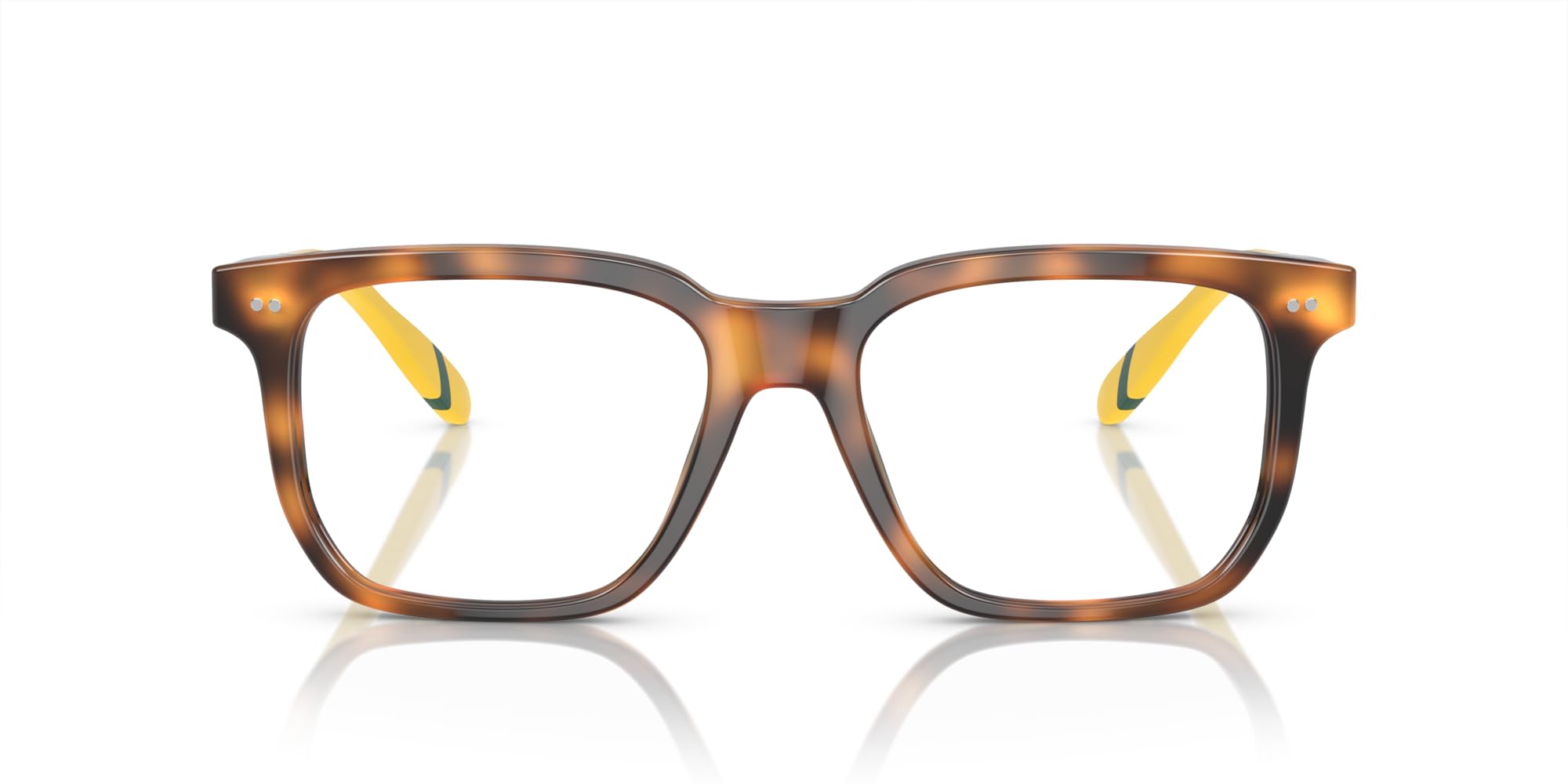 Photo 1 of Polo Ralph Lauren Men's PH2269 Square Prescription Eyewear Frames, Shiny Red Havana/Demo Lens, 55 mm