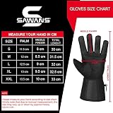 SAWANS Leather Motorcycle Gloves Hard Knuckle Thinsulate Windproof Waterproof view 6