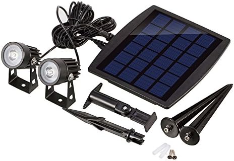 Solar Landscape LED Spotlight Lights, IP65 Waterproof with one/two Submersible Lamps for Park Garden Outdoor Landscape Decoration Spotlight Light (two)