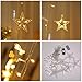 Areskey Star Christmas Lights,138 LED 12 Star Curtain String Lights,Waterproof Star Lights Decorative Bedroom Indoor Outdoor Window Wedding Party Garden,8 Modes RF Remote,Warm White