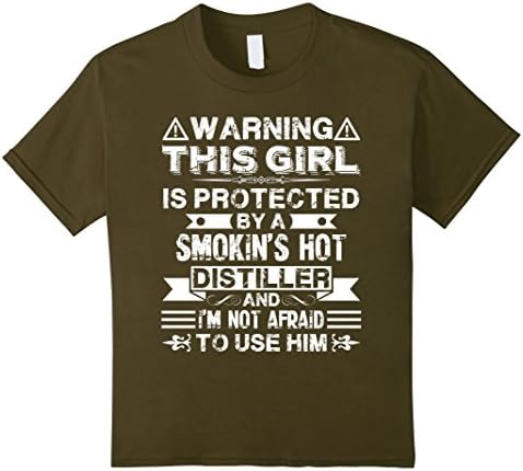 Kids Distillers Shirt - This Girl Is Protected By Distiller Shirt 4 Olive