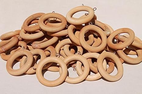 Buy Wooden Curtain Rings Rings Yellow Nagina Exports Set Of 30