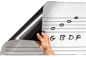 45.25" T x 45.25" W Rockin' Roll Up Dry Erase Music Staff Magnets by OptiMA for Classrooms, Music Rooms, Teaching, Composing