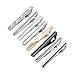 Jovivi 8pcs Mix Set Mens Stainless Steel Exquisite GQ Classic Tie Bar Clips Set - Black Gift Box