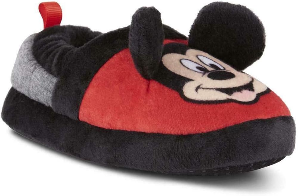ACL International Disney Toddler Boys Mickey Mouse Red Black House Slipper (Small Youth 13/1