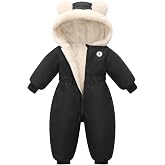 LECHARMEBB Baby Girls Winter Snowsuit Toddler Boys Snow suits Coats Clothes | Unisex baby boy girl hoodie jumpsuit toddler kids fleece rain jackets warm wear 12-18, 18-24 months, 1t, 2t, 3t, 4t, options