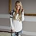 KIOP Long Sleeve T-Shirt Women Floral Splice Printing Blouse (S)