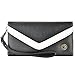 caseen ViVi Wallet Clutch Purse Case for Apple iPhone XS Max XR XS X 8 7 6S Plus, Samsung Galaxy S9/S9 Plus/S8/S8 Plus/Note 9 Note 8, Google Pixel 2 HTC LG Sony MOTO & more (Black/White, Large Size)