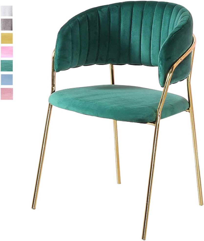 Velvet Chairs Kitchen Dining Chair Luxurious Reception Innovative Office Meeting Room For Living Room Cafe Vanity With Gold Plating Metal Legs 53cmx48cmx46cm Amazon Co Uk Kitchen Home