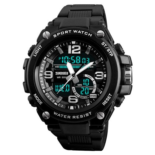 Analog-Digital Dial Mens Watch-1340 Black