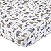 Carter's 100% Cotton Fitted Crib Sheet, Safari, Gray, Tan, White