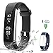 Fitness Tracker, CHEREEKI Activity Tracker IP67 Waterproof with Replaceable Strap, Smart Sports Watch Wristband Slim Bracelet Compatible with Android and iOS Smartphones