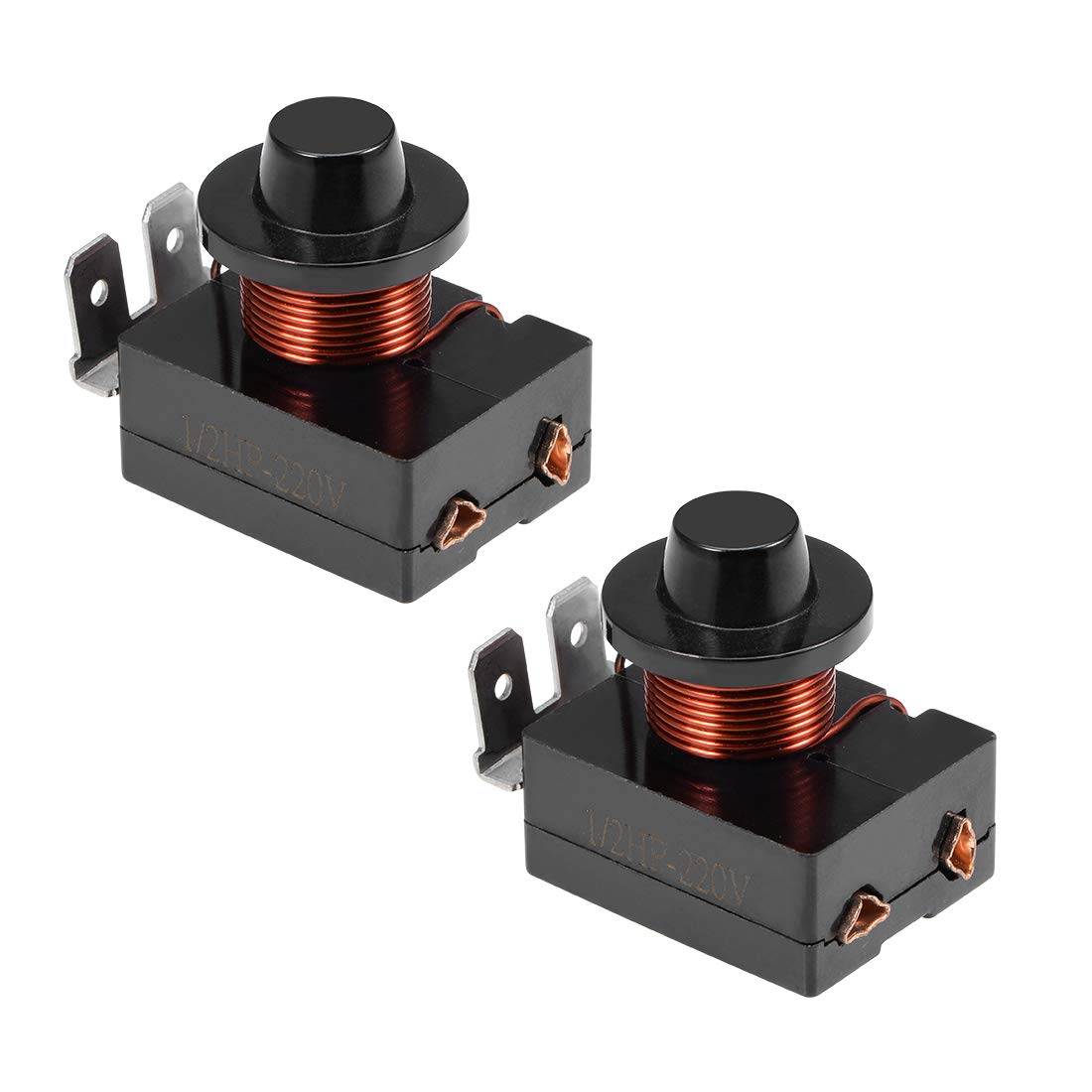 uxcell 2 Pcs Refrigerator Starter Relay 1/2HP-220V 375W Compressor Replacement Part