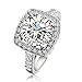 Yoursfs CZ Engagement Big Rings For Women Classic Halo Crystal White Gold Plated Women Jewelry for Cocktail Dressing