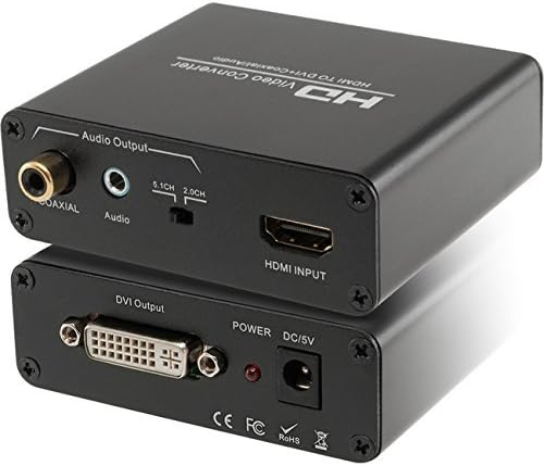 Revesun HDMI to DVI with Audio Converter Digital S/PDIF Coax and Analog Stereo Adapter