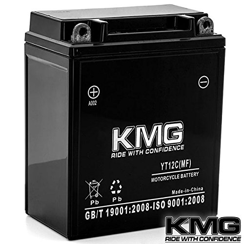 KMG Battery Compatible with 1985-1990 Kawasaki EN450-A 454 LTD YT12C Sealed Maintenance Free Battery 12V Powersport Motorcycle Scooter ATV