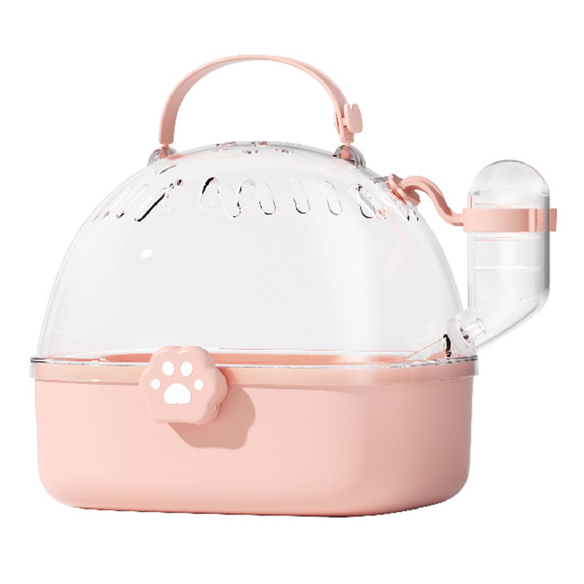 Sarini Hamster Carrier Cage,Small Animal Carrier Cage with Water Bottle, Portable Hamster Travel Carrier Carry Case for Small Pets, Gerbils, Mice, Dwarf Hamster (Pink)