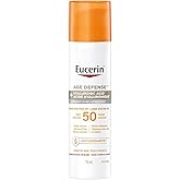 Eucerin Sun Age Defense Face Sunscreen SPF 50 | Facial Sunscreen with Hyaluronic Acid and 5 Antioxidants | For Sensitive & Ag