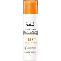 Eucerin Sun Age Defense Face Sunscreen SPF 50 | Facial Sunscreen with Hyaluronic Acid and 5 Antioxidants | For Sensitive & Ag